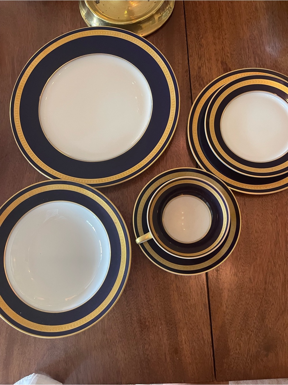 1 sets Rosenthal Navy and 24kGold Rim Dinnerware Set - Classic Home Dining